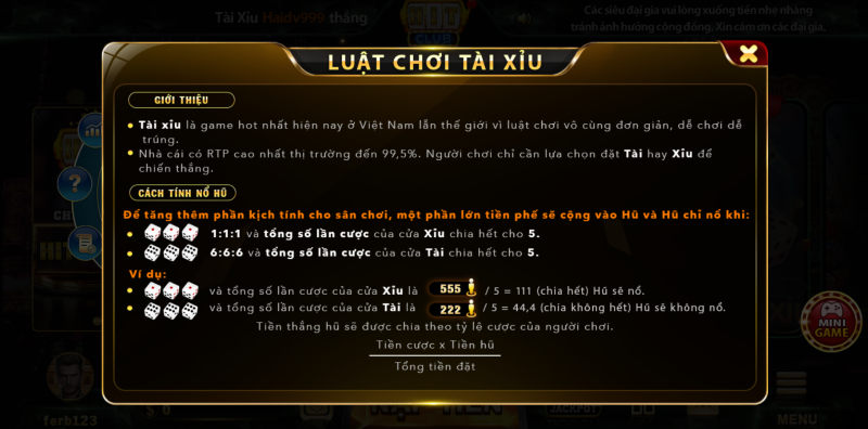 luat choi tai xiu